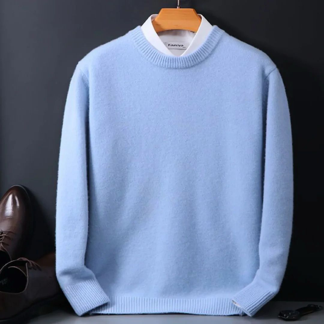Suéter Merino Core de Manga Larga - Azul