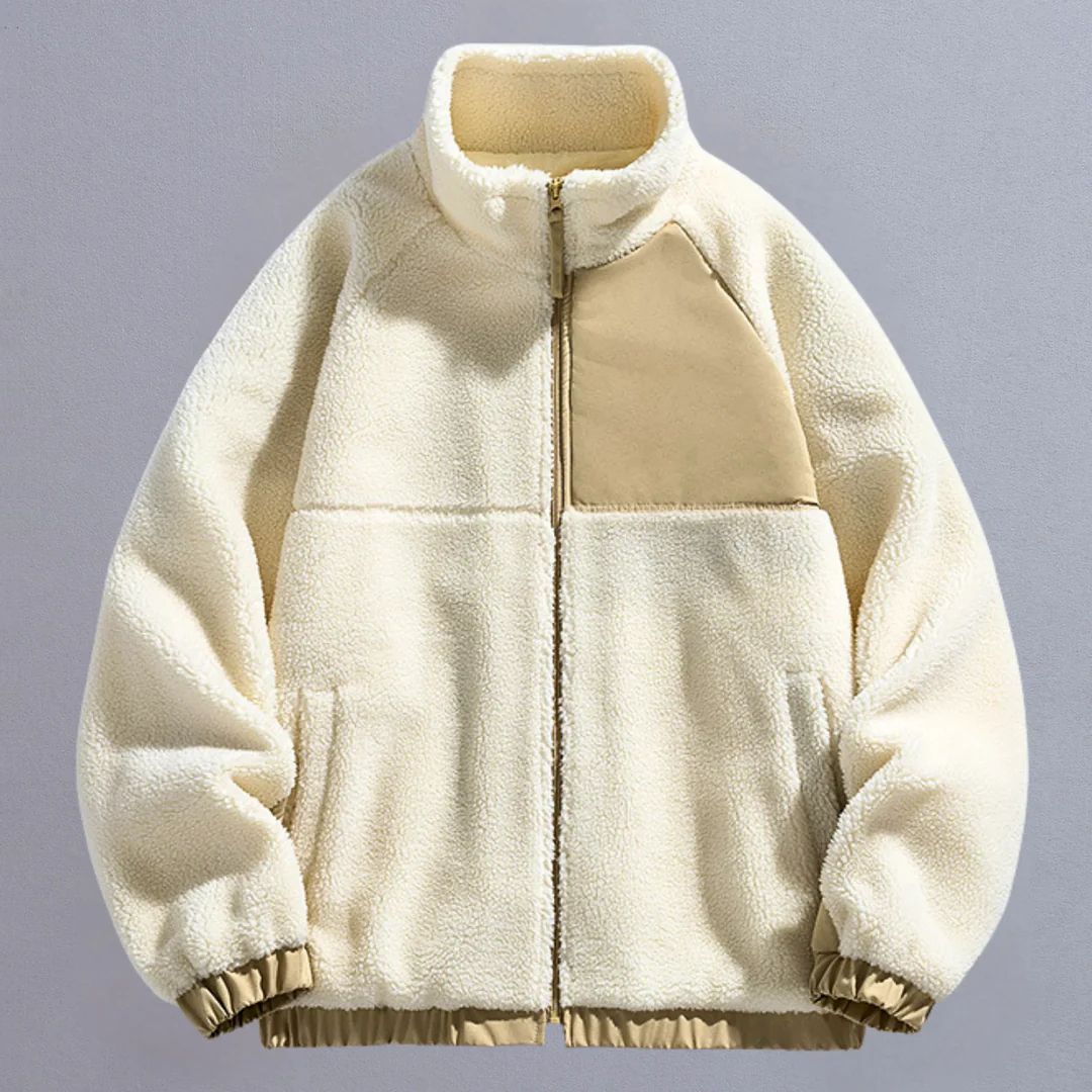 Chamarra Fleece Contrast Core - Beige