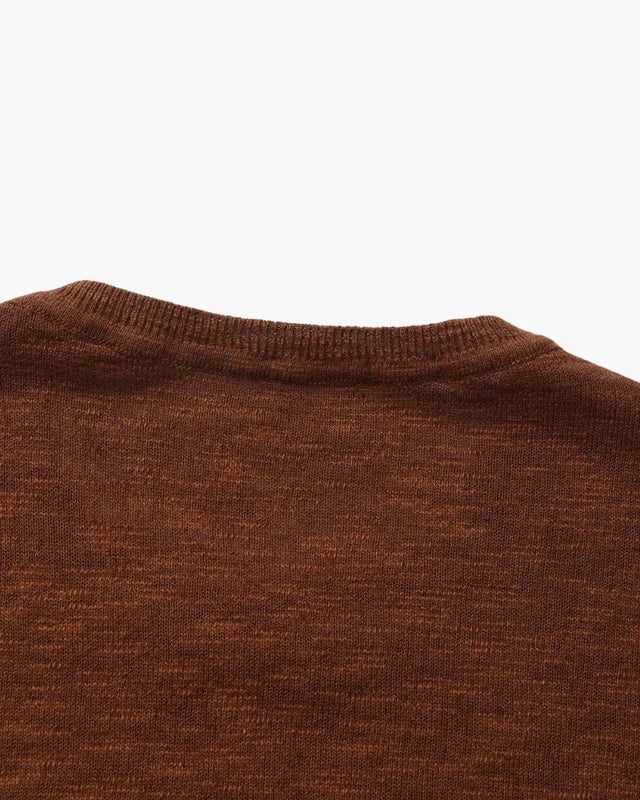 Cuello Redondo Esencial Lino-Algodón – Marrón