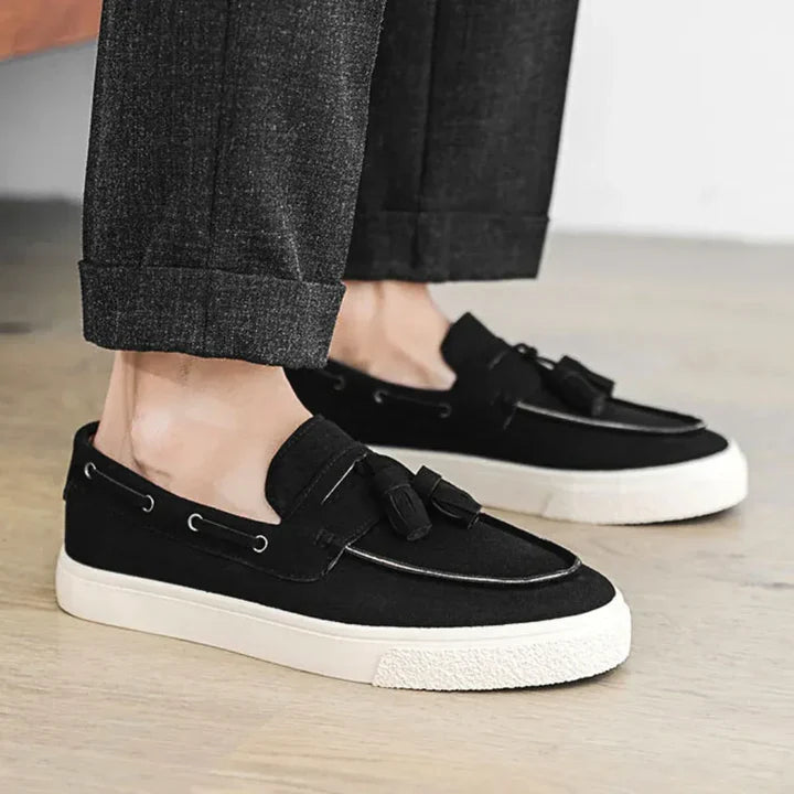 Mocasines Náuticos Ante Suave - Azul Marino