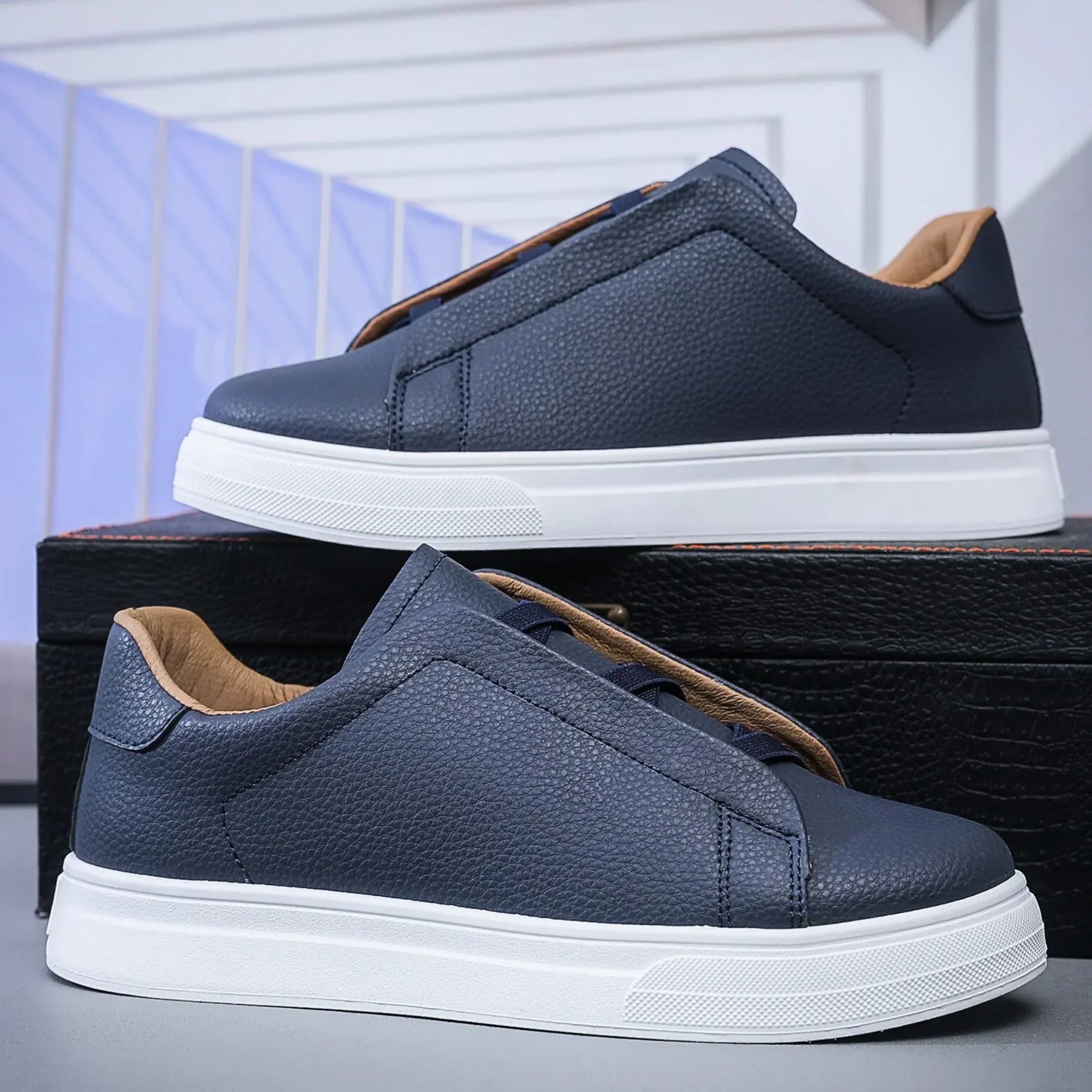 Tenis Ridgeway de Cuero – Azul