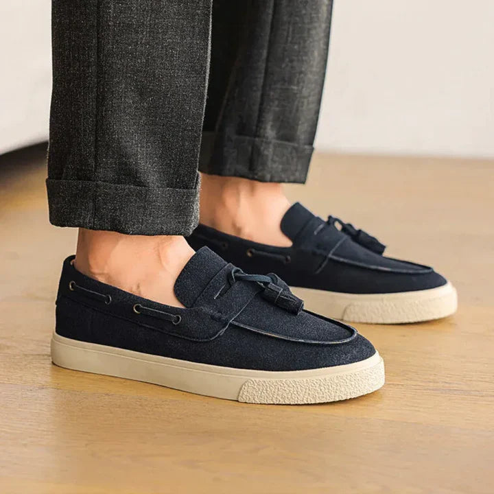 Mocasines Náuticos Ante Suave - Azul Marino