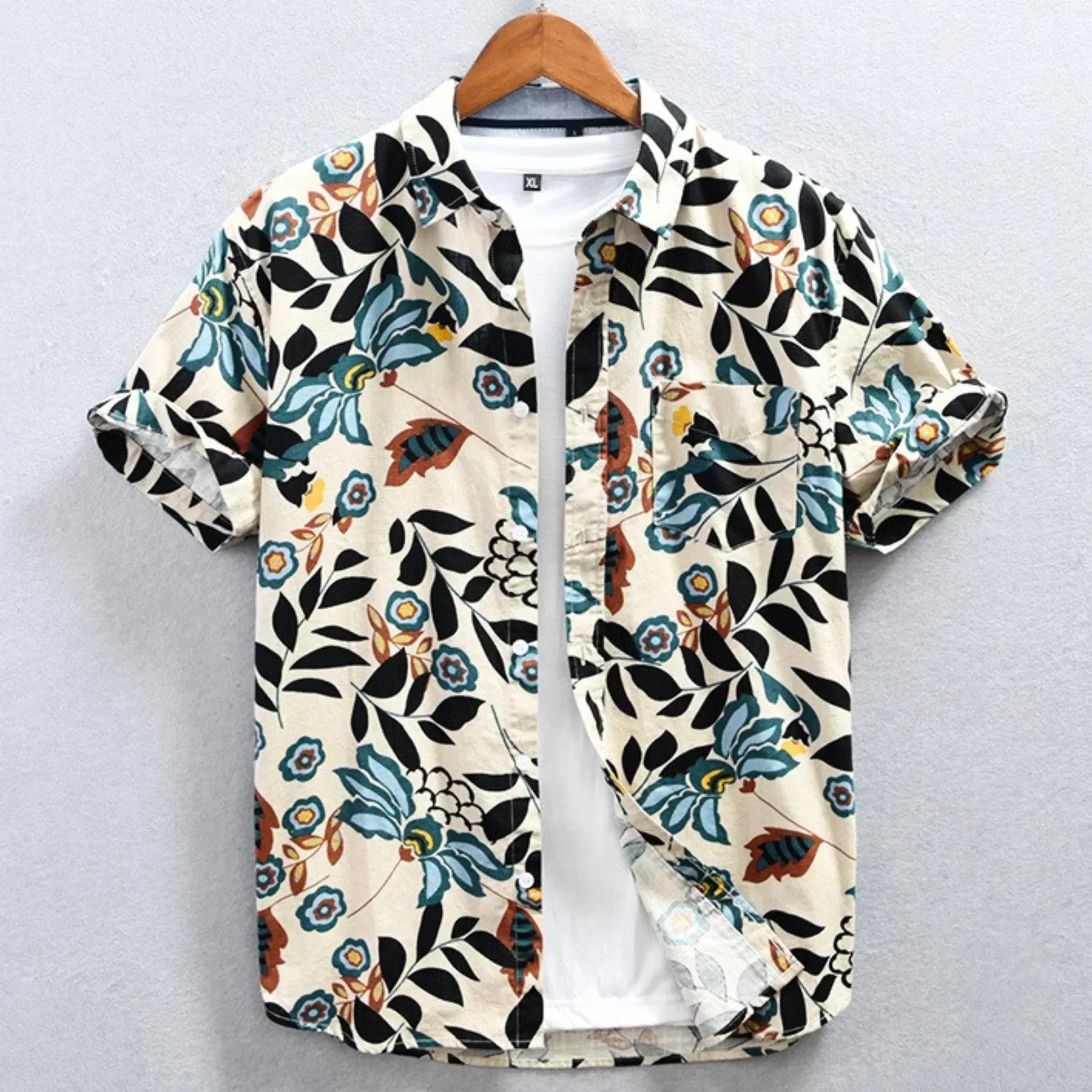 Camisa de Algodón Floral Horizon – Crema