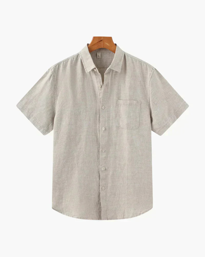 Camisa de Lino Manga Corta Breeze – Beige
