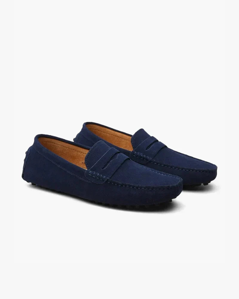 Kingsford Gamuza Driving Loafers - Marine Azul