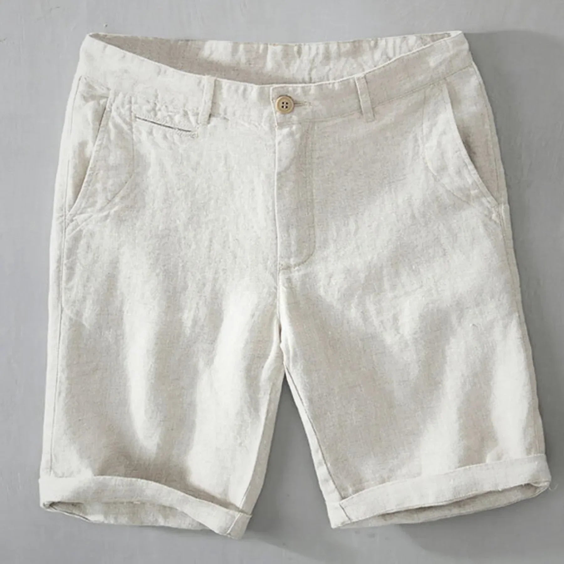 Shorts de Lino Confeccionados Seabrook – Kaki