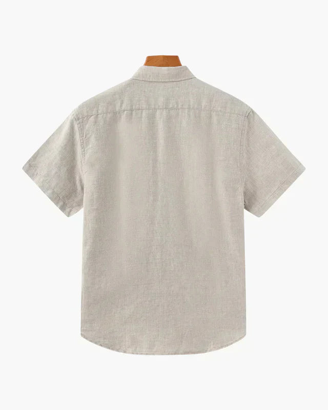 Camisa de Lino Manga Corta Breeze – Beige