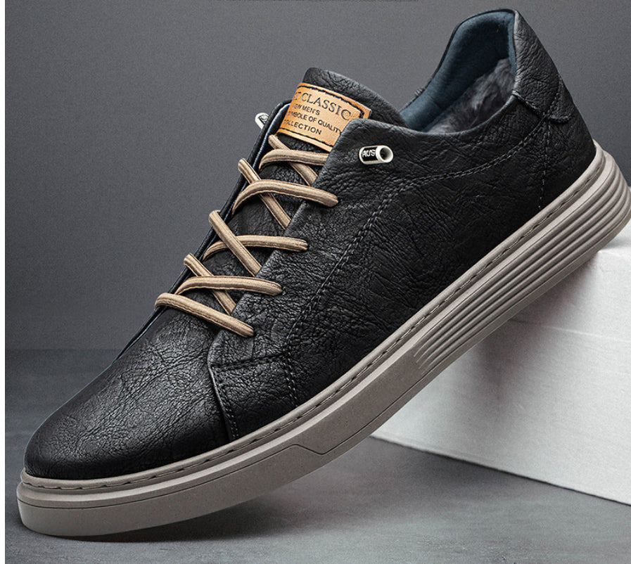 Tenis Casual de Cuero Suave - Negro