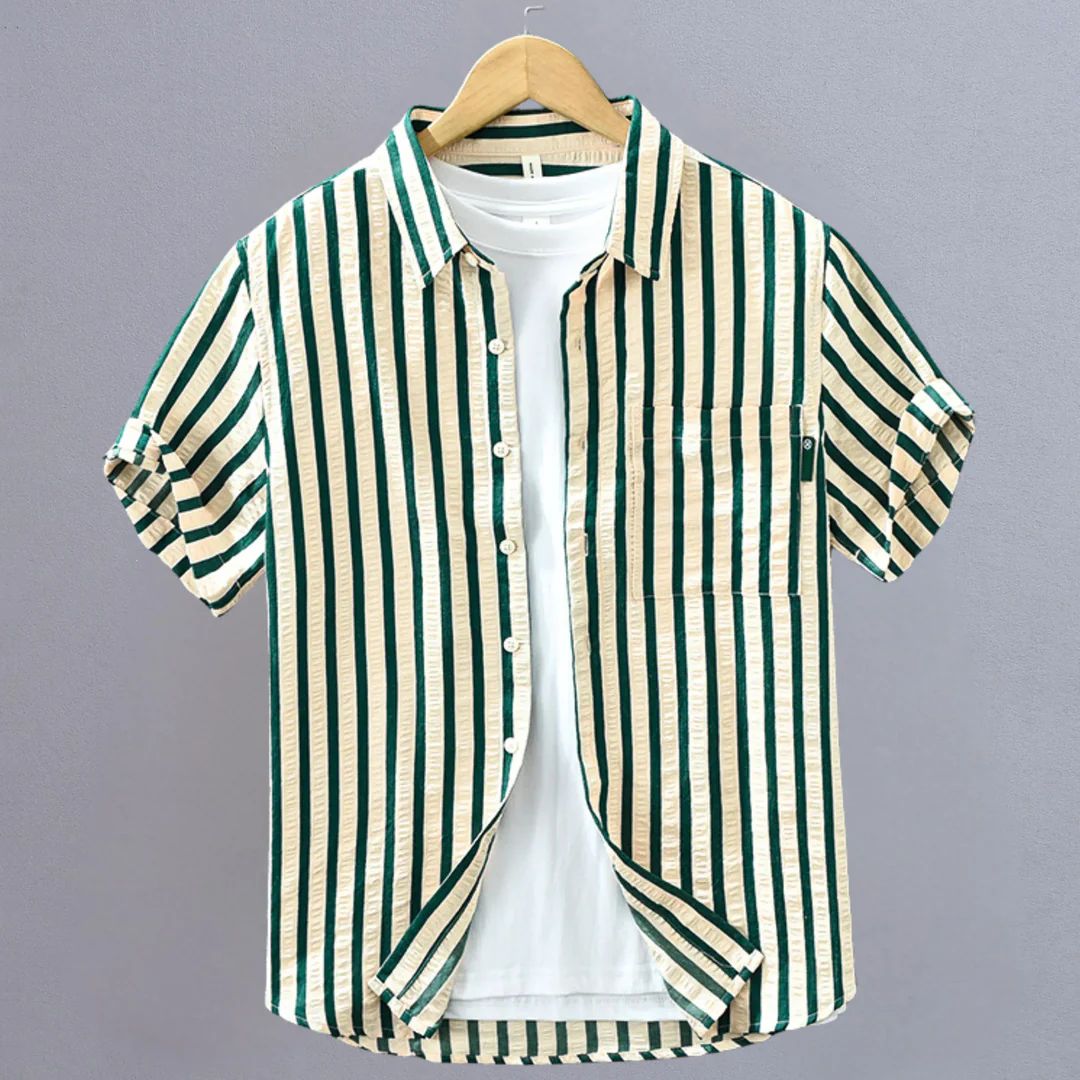 Camisa Stripe Vertical Core - Kaki