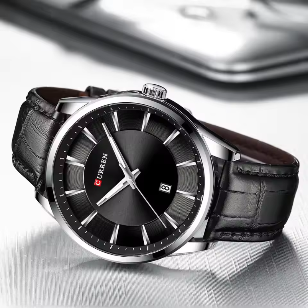 Reloj Clásico de Cuero Eclipse