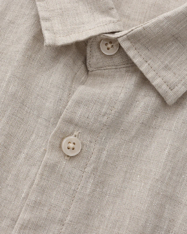 Camisa de Lino Manga Corta Breeze – Beige
