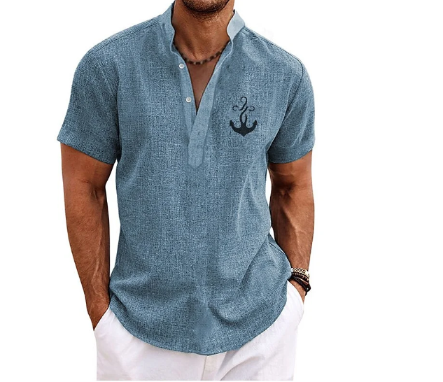 Camisa Casual de Manga Corta - Rojo