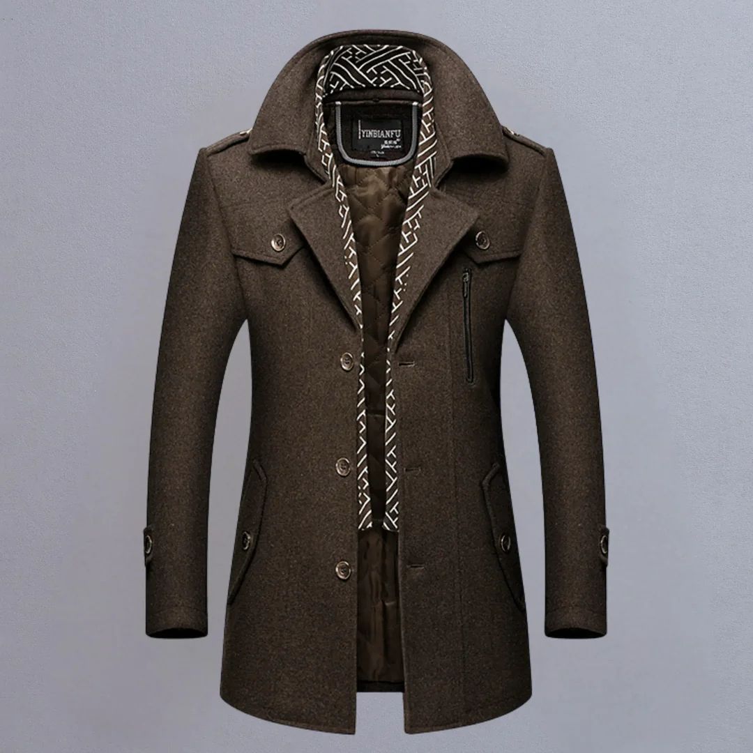 Abrigo Wool Quilted Core - Marrón