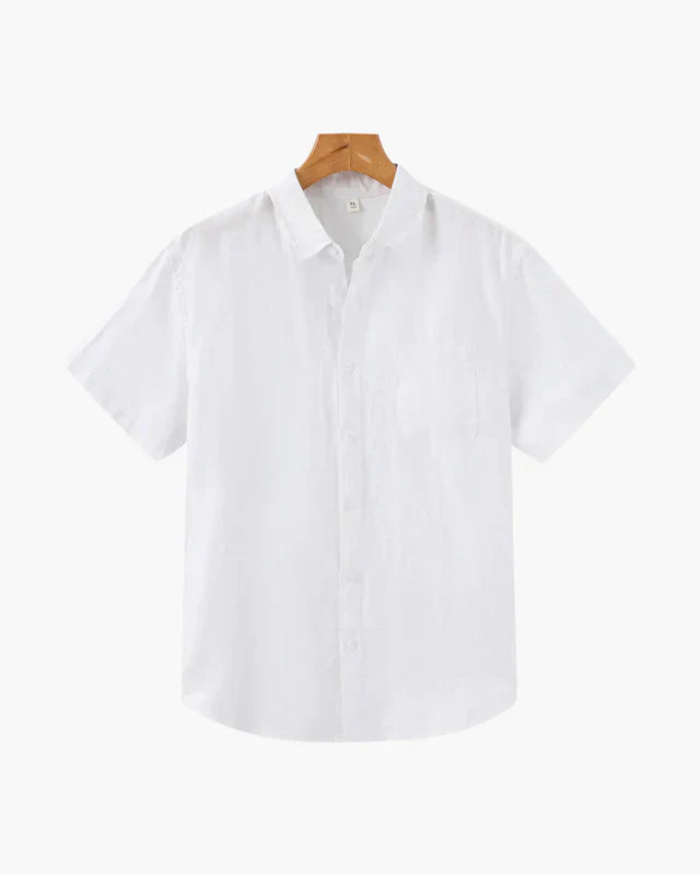 Camisa de Lino Manga Corta Breeze – Blanco