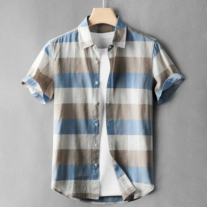 Camisa Organic Relax Button - Azul