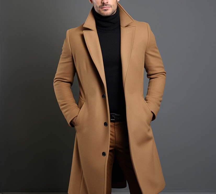 Sobretudo Camel para Hombre | Corte Largo Premium