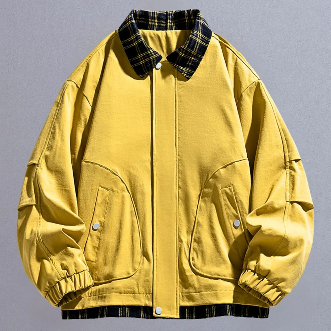 Chamarra Plaid Contrast Core - Amarillo