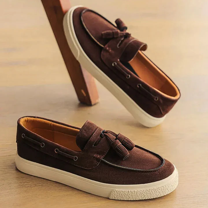 Mocasines Náuticos Ante Suave - Negro