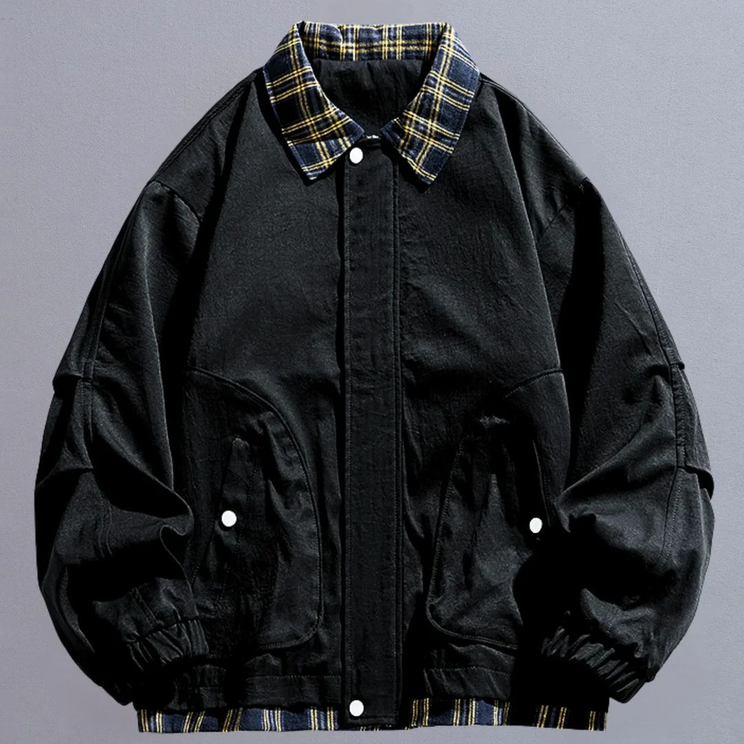Chamarra Plaid Contrast Core - Amarillo