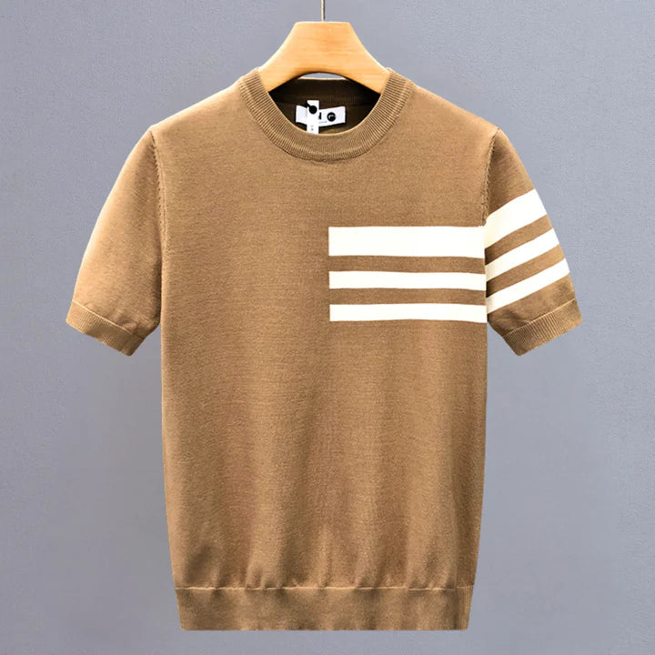 Camisa Stripe Sleeve Core - Beige