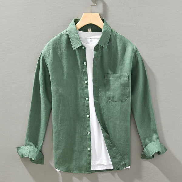Camisa de Lino Manga Larga Harbor – Verde