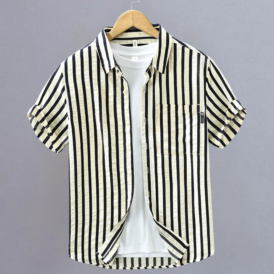 Camisa Stripe Vertical Core - Kaki