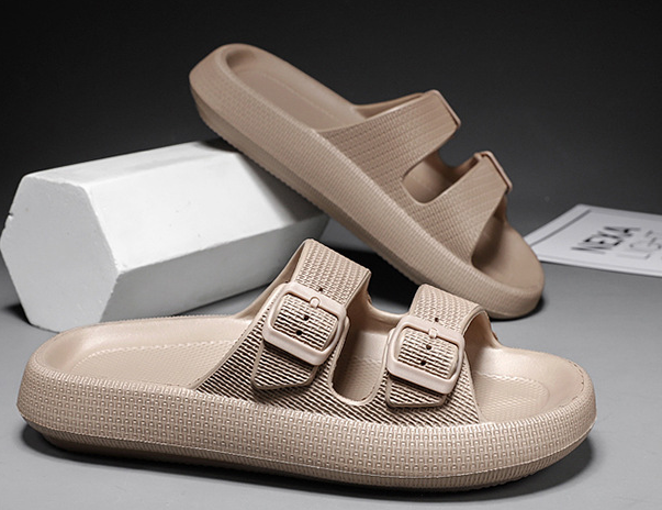 Sandalias con Hebillas Ajustables y Suela Antideslizante - Gris