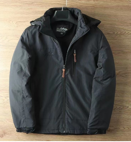 Chaqueta Impermeable con Capucha - Negro