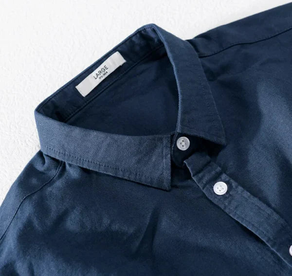 Lino Coastal Breeze – Navy Blue Shirt + White Linen Shorts Set