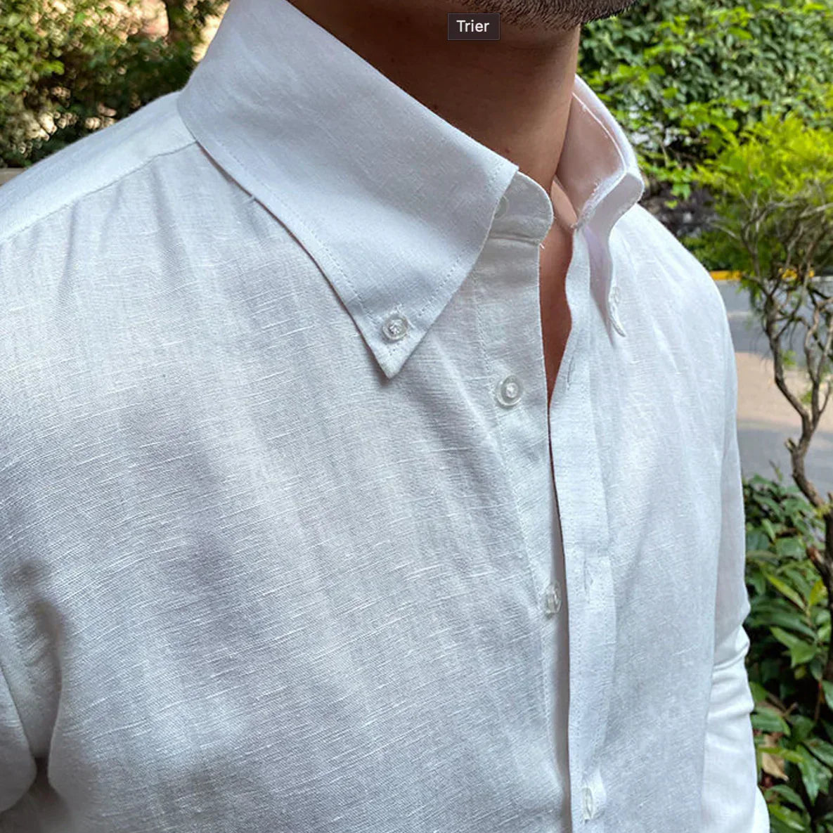 Camisa de Lino con Botones Capri – Blanco