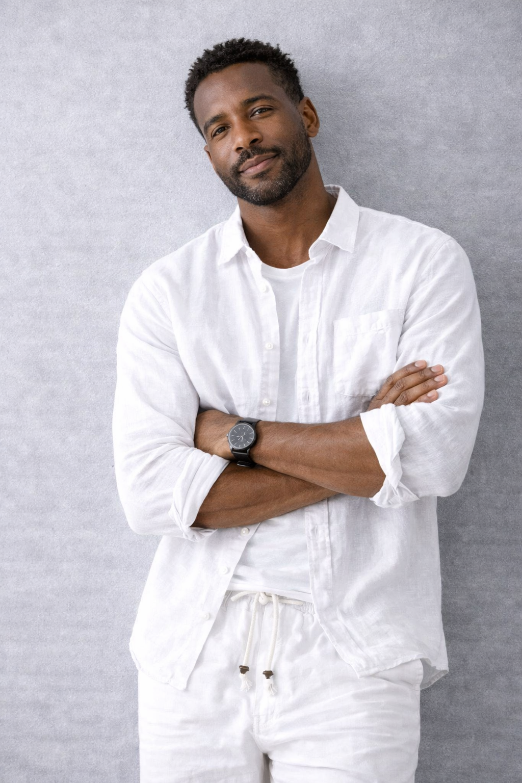 Camisa de Lino Manga Corta Coastal – Blanco