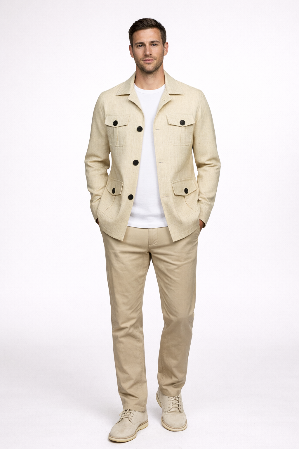 Chaqueta de Campo de Lino Elias – Kaki