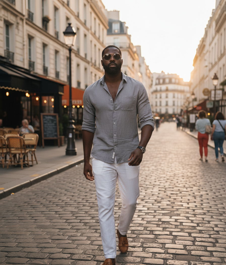 Camisa Linen Breeze – Gris
