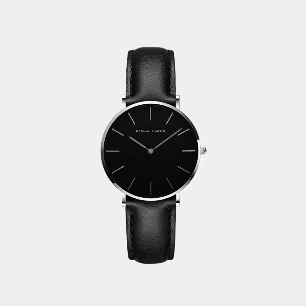 Reloj Clásico Plateado Ascot – Negro