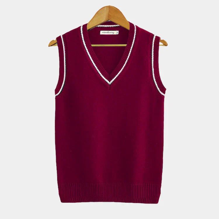 Chaleco de Punto Cricket Oxford – Burdeos