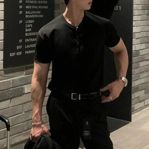 Polo Henley Regal – Negro