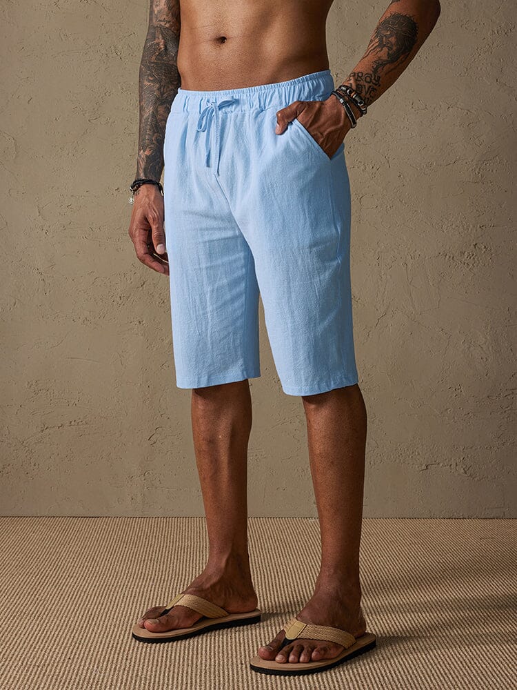 Shorts Rectos con Cordón - Blanco