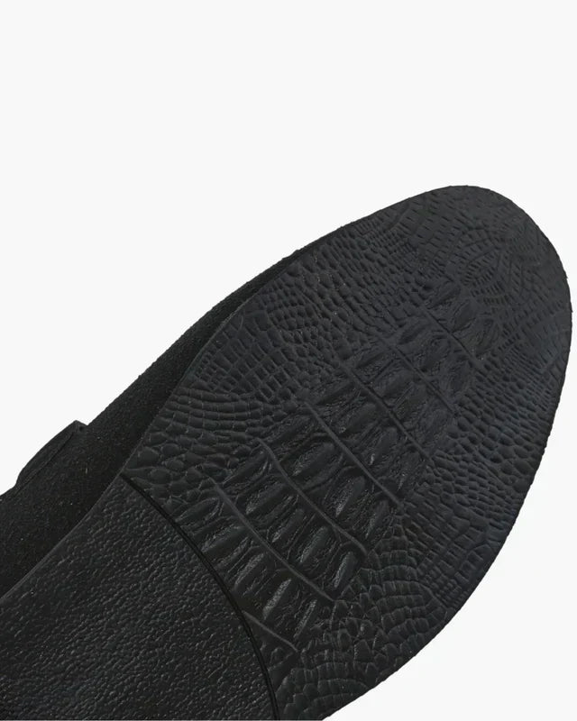 Mocasines con detalle de bocado en ante - Negro