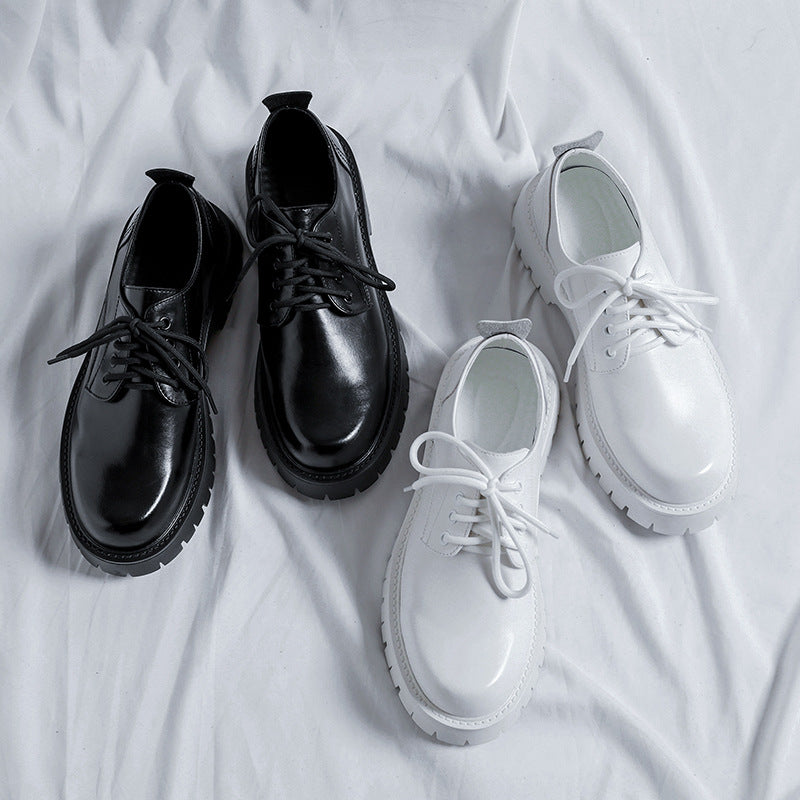 Tenis Cuero Platform Classic - Blanco