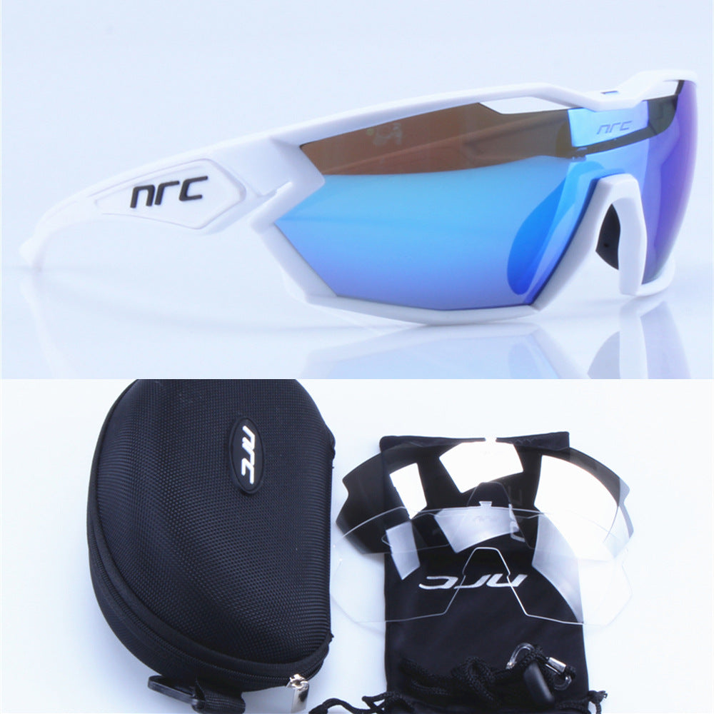 Gafas Deportivas para Ciclismo y Running - Blanco/Azul