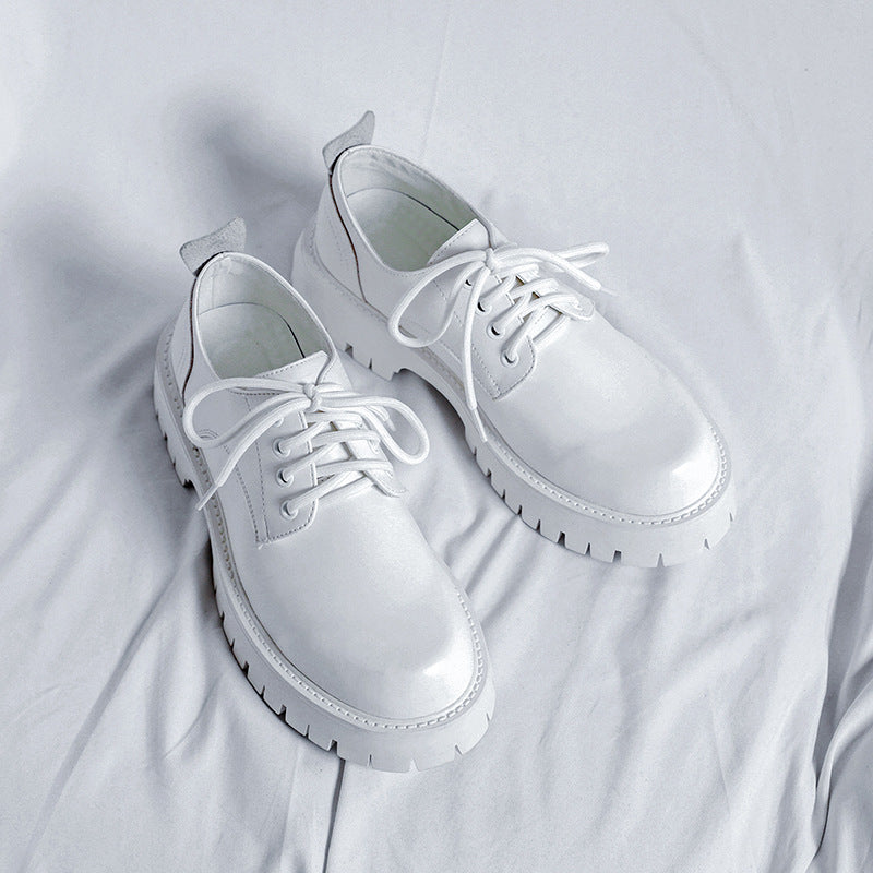 Tenis Cuero Platform Classic - Blanco