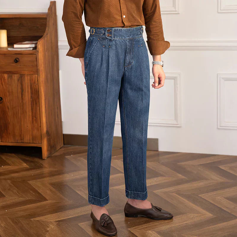 Pantalones de Mezclilla Confeccionados – Azul Denim
