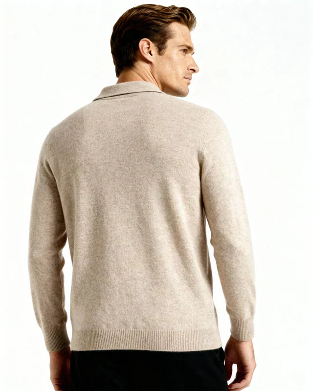 Suéter Polo de Cachemira – Beige