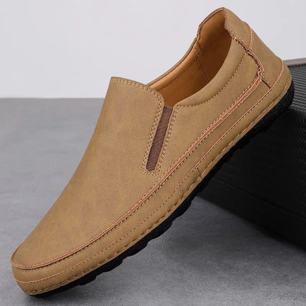 Mocasines Slip-On Cuero Confort - Kaki