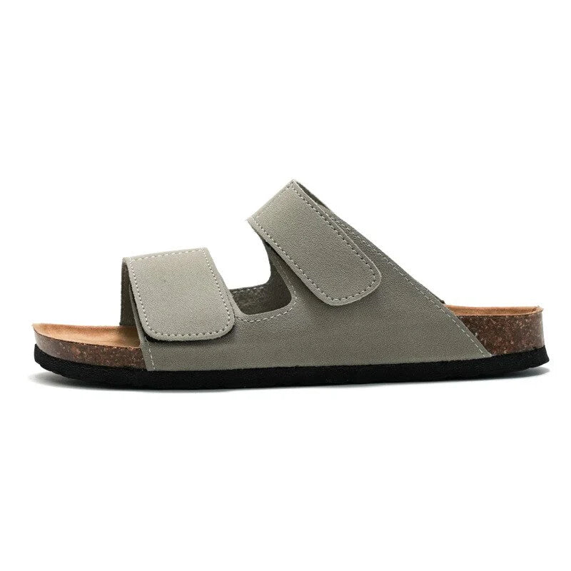 Sandalia Confort de Corcho Doble Tira - Gris