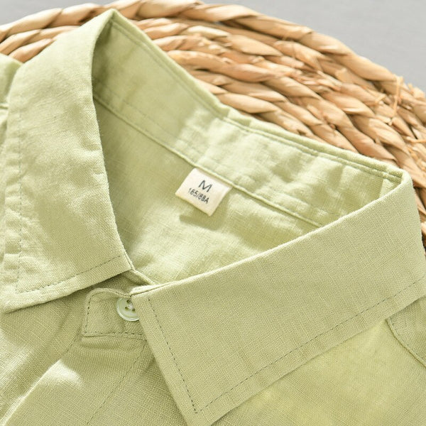 Camisa de Lino Manga Larga Harbor – Verde Claro