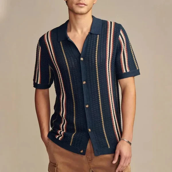 Camisa Polo de Punto y Crochet Capri – Azul Marino