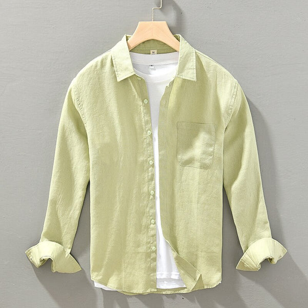 Camisa de Lino Manga Larga Harbor – Verde Claro