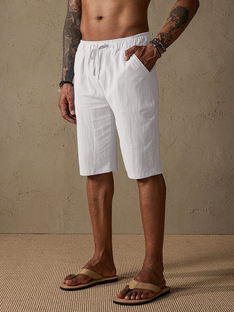 Shorts Rectos con Cordón - Gris