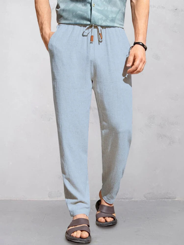 Pantalones de Lino Rectos - Verde